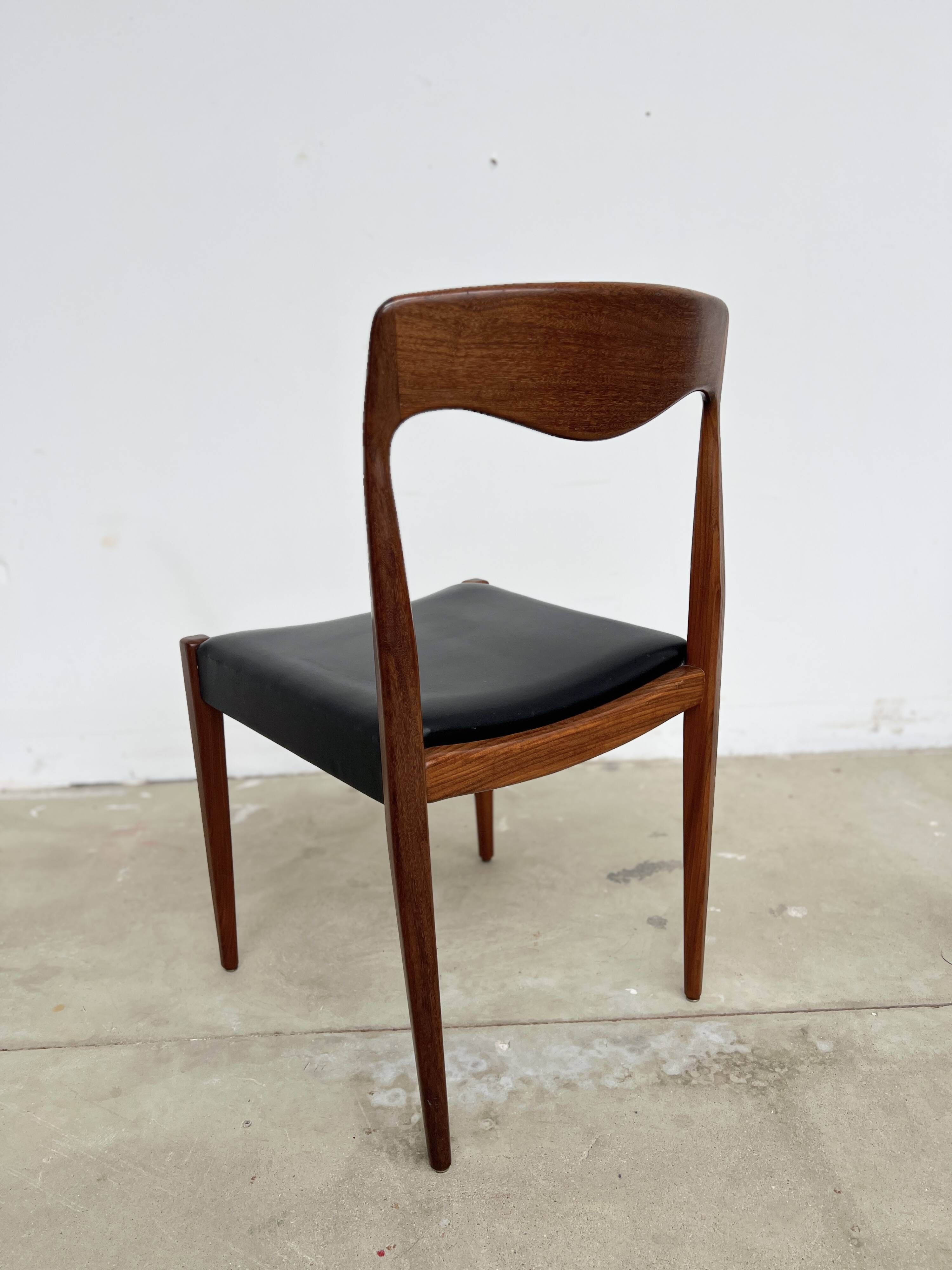 Scandinavian teak and leatherette chair