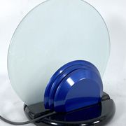 Mid-Century Gong table lamp in marble and glass by Bruno Gecchelin for Skipper. Italy 1981