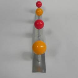 Wall-mounted coat rack with colored balls, 1950s