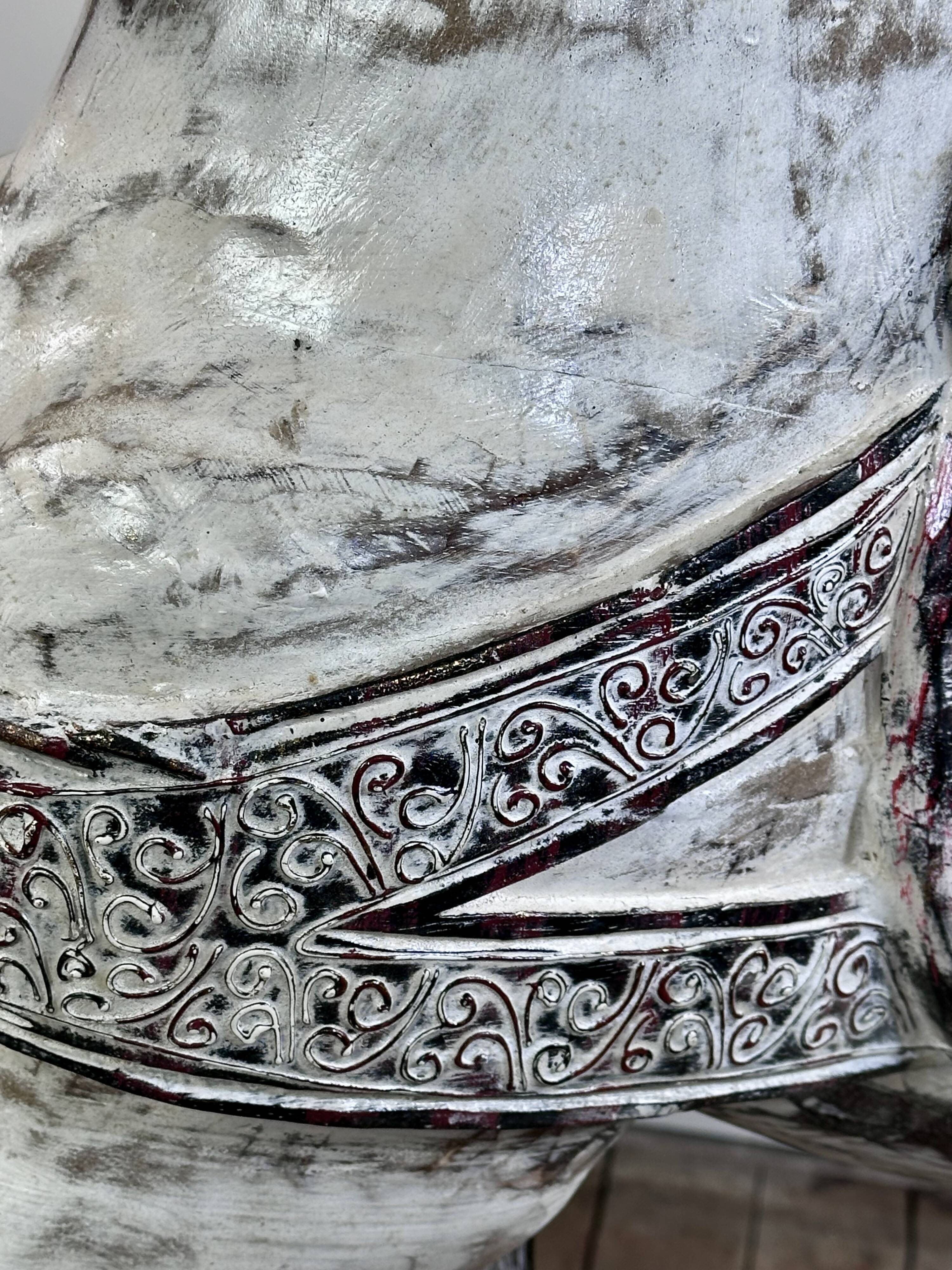 Carved and patinated wooden carousel horse