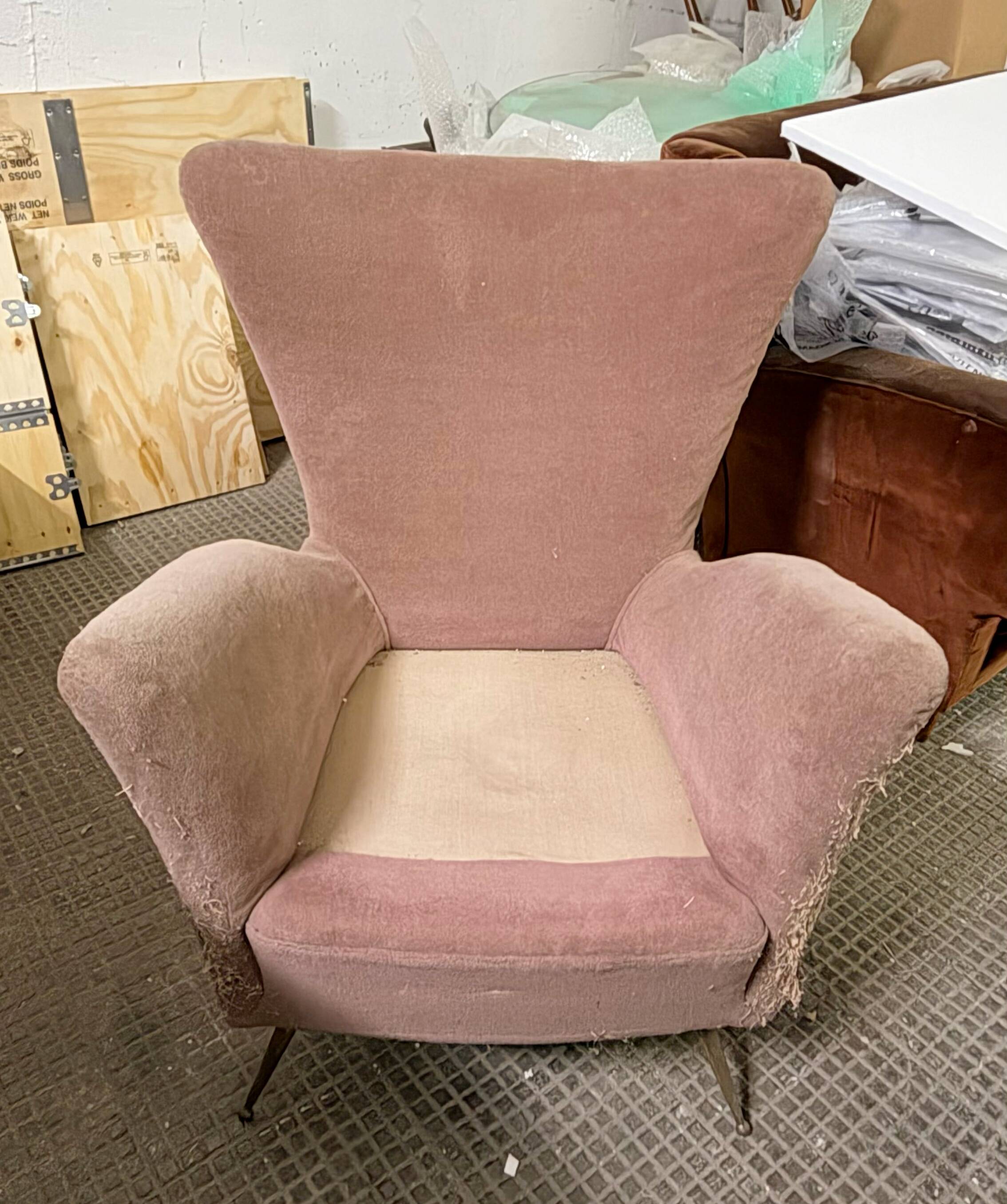 Art Dèco Italian Lounge Armchair from Hotel Bristol Merano, 50s