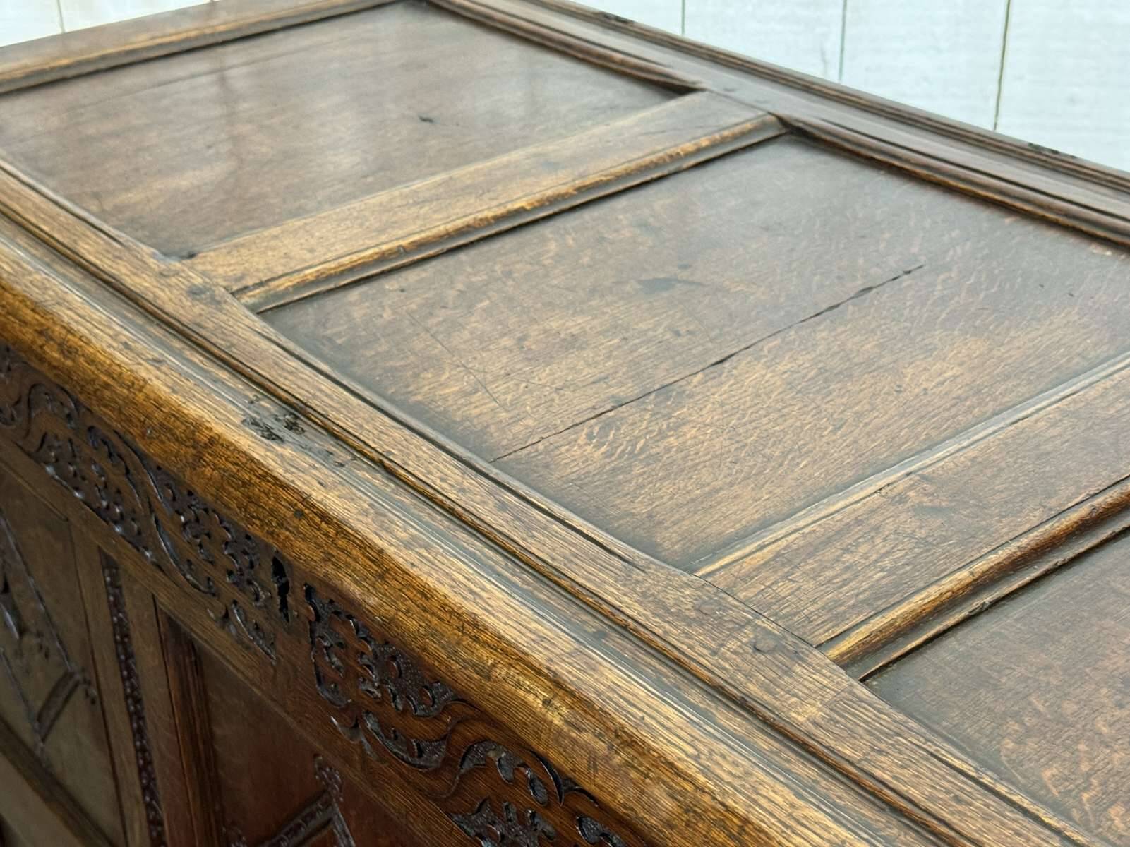 19th-century English oak chest