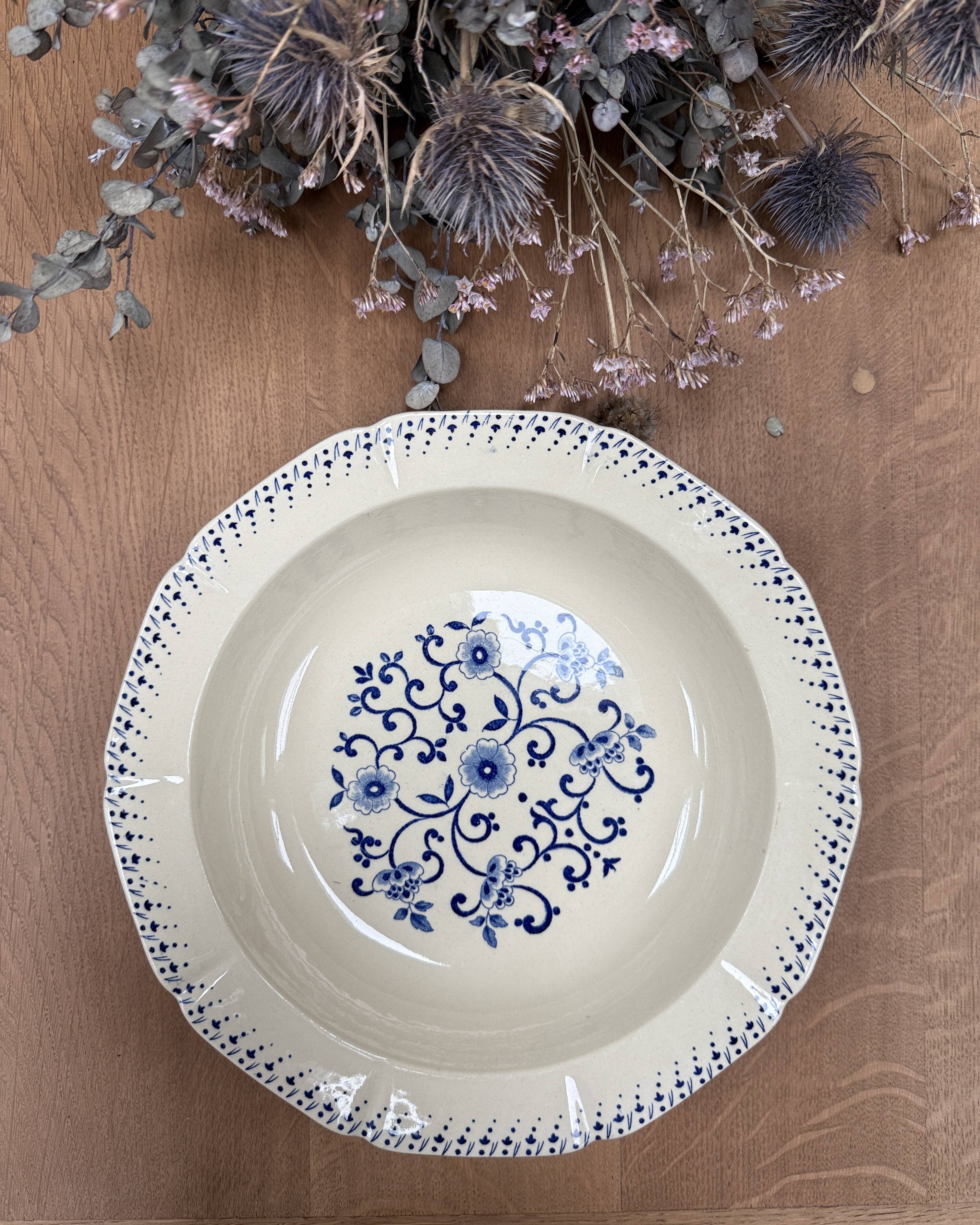 Large deep dish ironstone Boch Frères