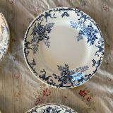 Set of 4 flat ironstone plates by Hippolyte Boulenger