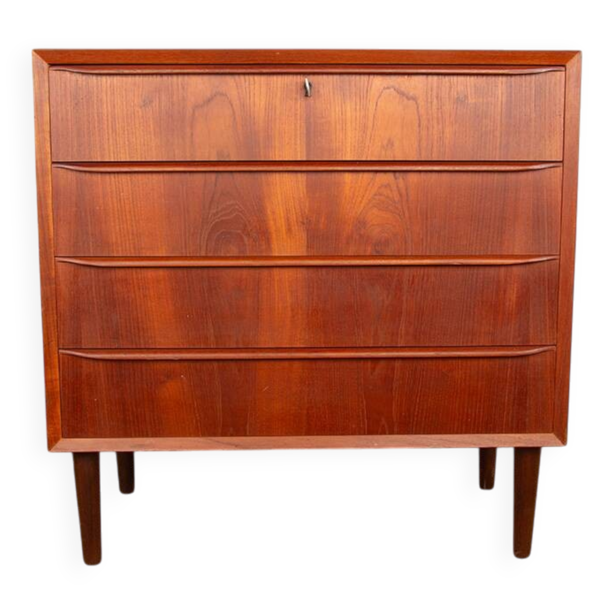 Commode 4 tiroirs en teck, Danemark 1960