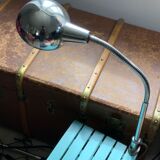 Old architect's lamp in chrome metal induction lighting vintage workshop in working order
