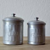 Series of Six vintage aluminum spice jars - Storage jars - 1940.
