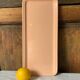 Large antique salmon pink log cake dish