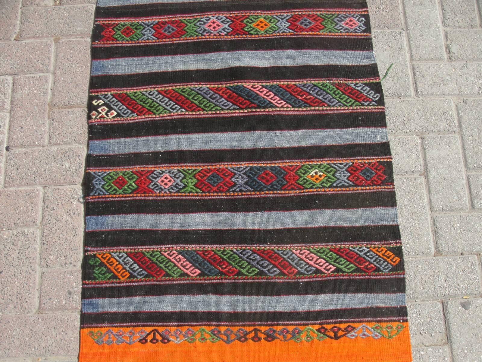 3x5 Anatolian Kilim rug - Geometric design Kilim handmade rugs