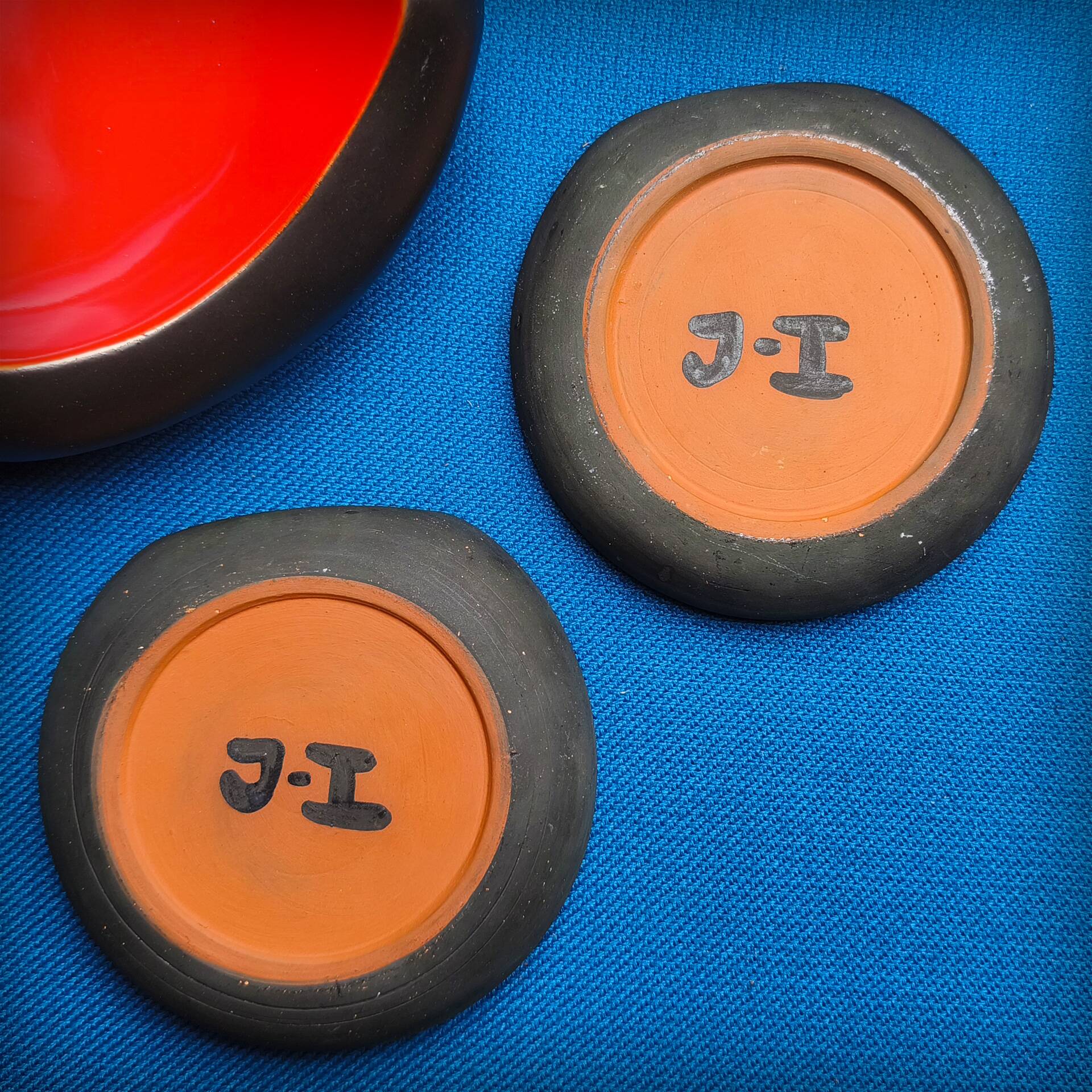 Jacques Innocenti, pair of ceramic cups, Vallauris, 1950s