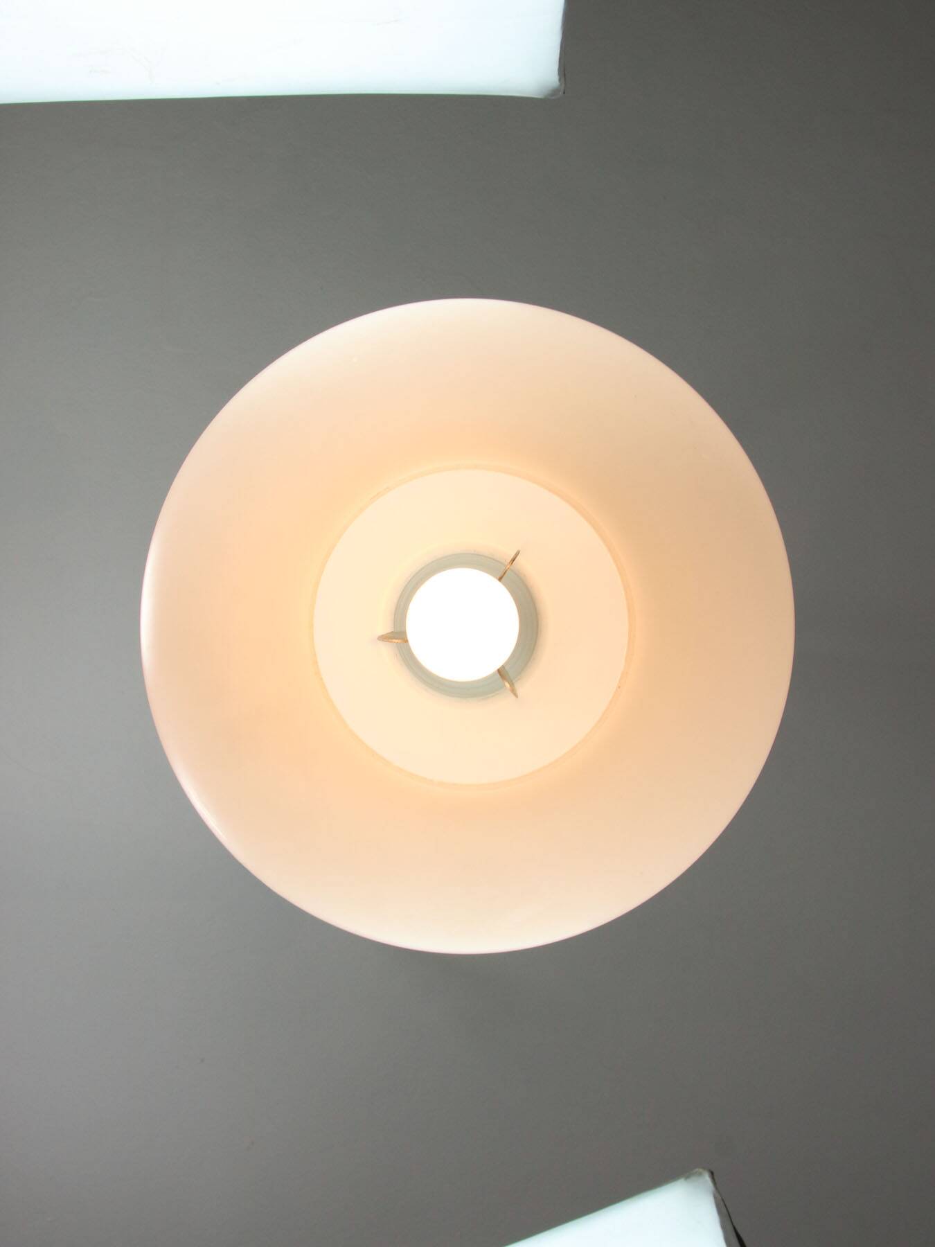 Mid-Century Italian Opaline and Brass Pendant Lamp