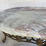 Table basse laiton et marbre