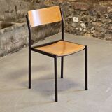 Designer wood and metal chair