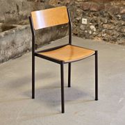 Designer wood and metal chair