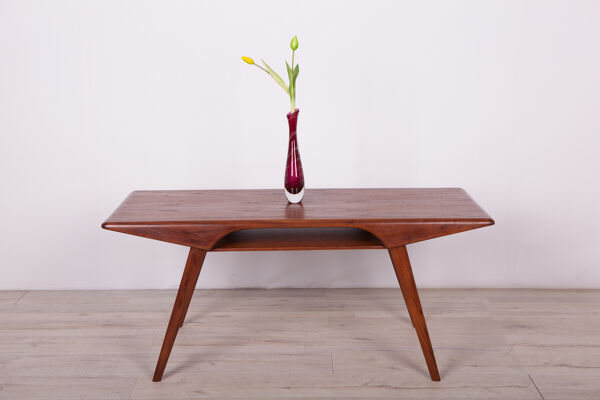 table basse danoise en teck du milieu du siècle, années 1960