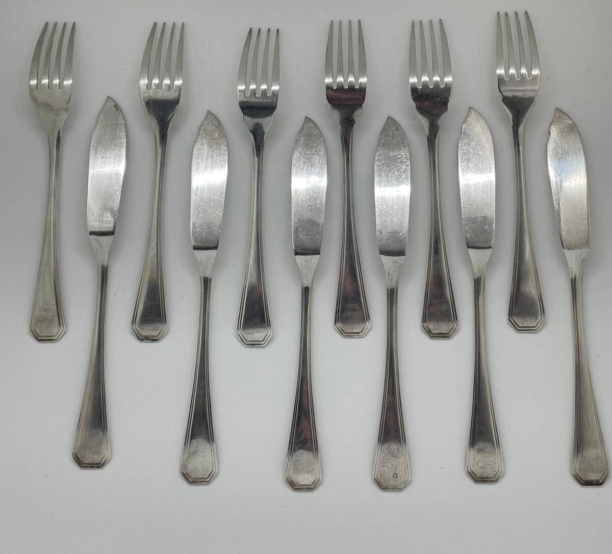 Christofle "America" fish cutlery set (x6)
