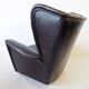 Howard Keith pair of black leather armchairs for HK Furniture