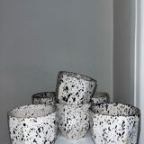 6 speckled ceramic coffee cups