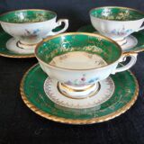 10 cups batch with porcelain saucers from Bavaria D-RW Weissenstadt