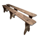 Ensemble de deux bancs vintage en bois de peuplier, 1920–1950