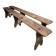 Ensemble de deux bancs vintage en bois de peuplier, 1920–1950