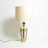 Large ceramic table lamp with Egyptian motifs by Nicolas Blandin, Paris