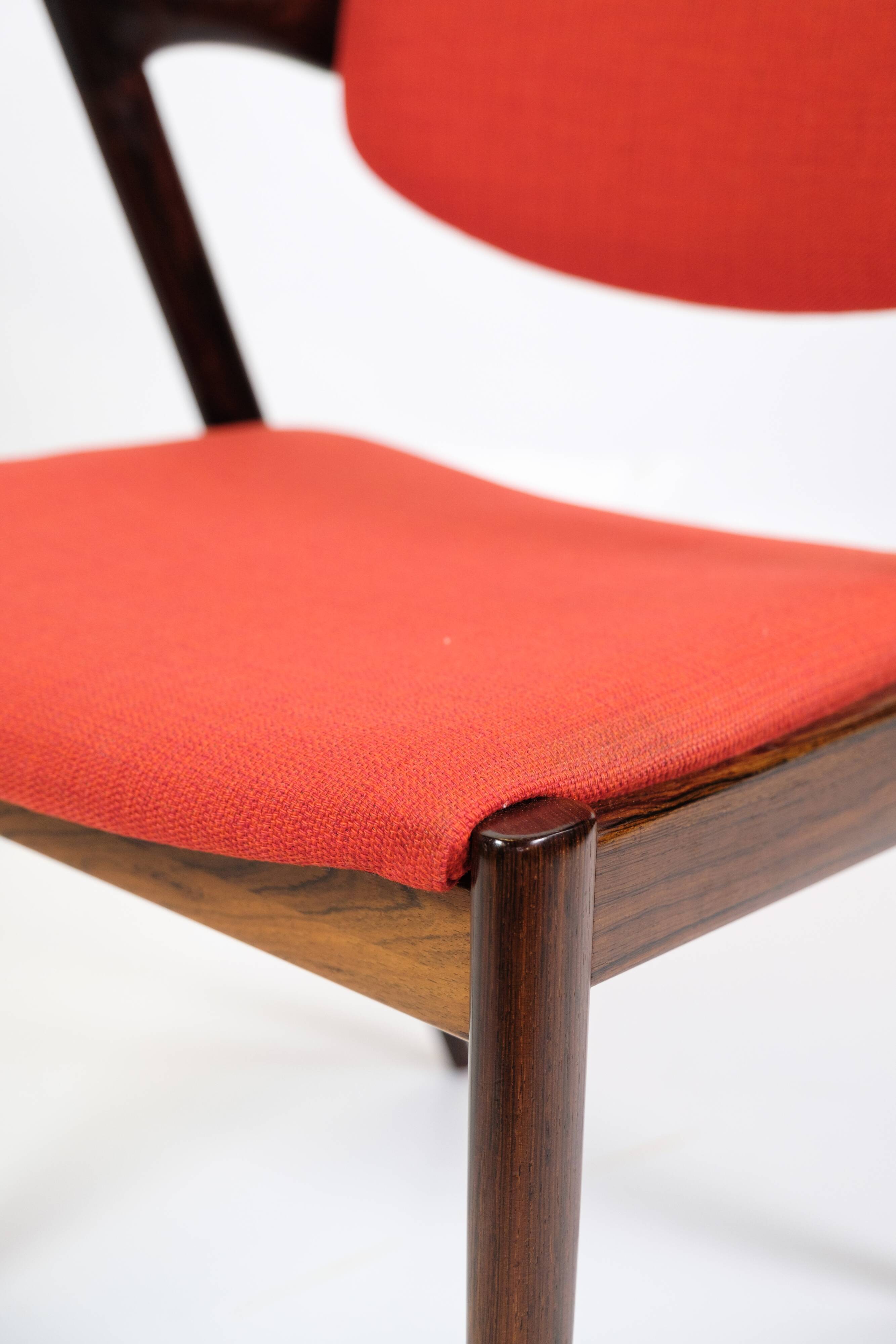 Set Of 6 Dining Chairs Model 42 Made In Rosewood By Kai Kristiansen From 1960s