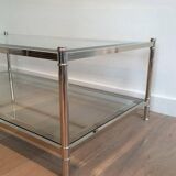 Grande table basse chromée