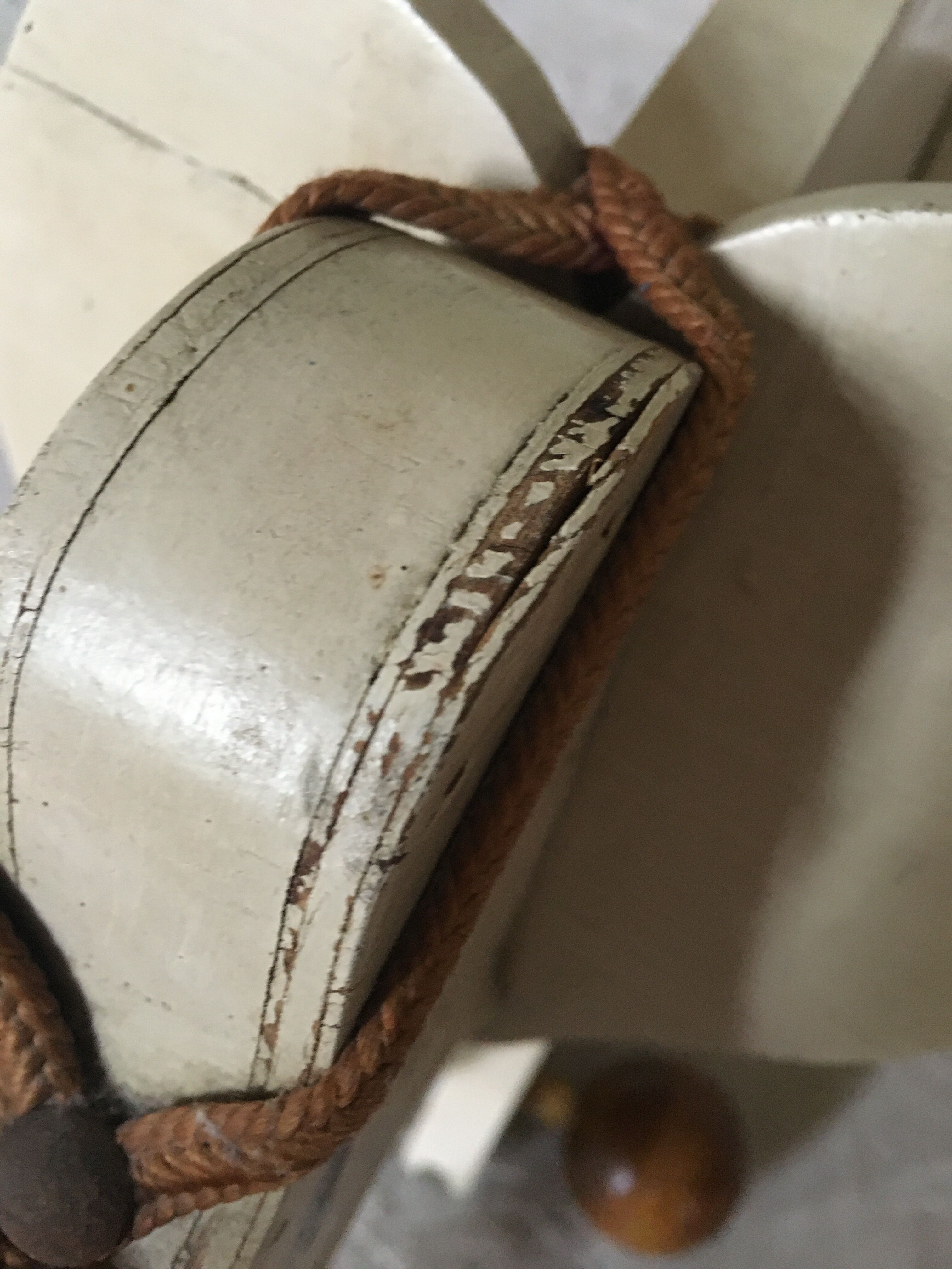 Wooden elephant on wheels