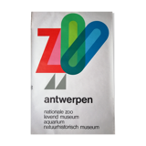Ancient and original poster of the Antwerp Zoo