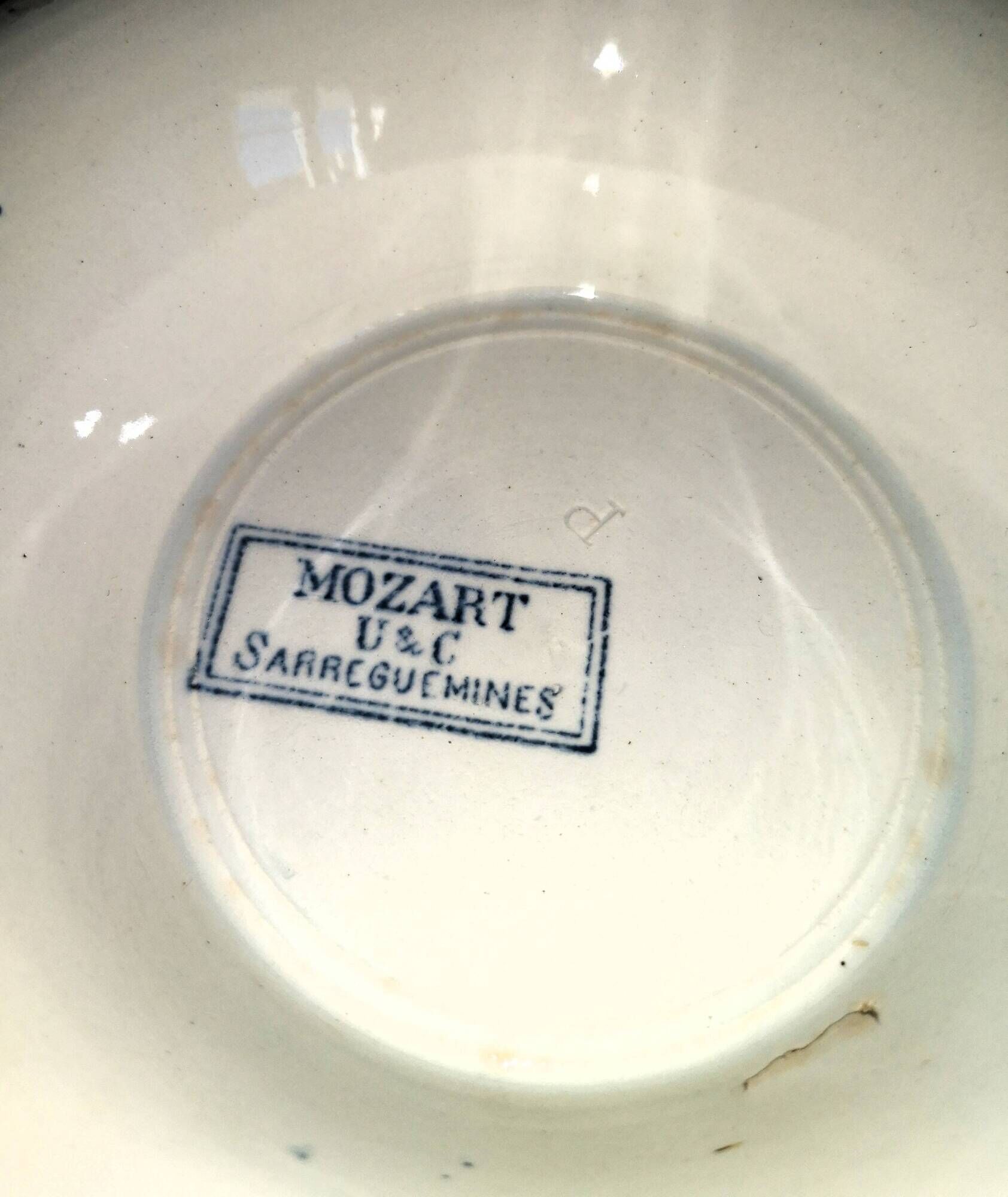 Antique soup tureen Sarreguemines U&C – Mozart model – Ironstone – decoration