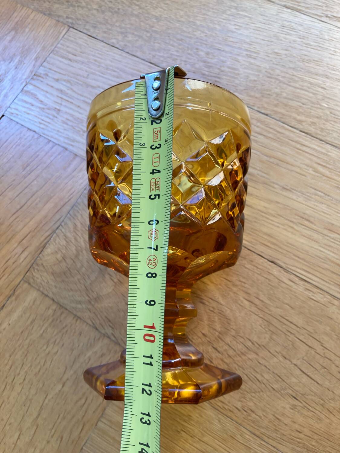 Medieval style amber stemmed glasses