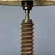Midcentury French brutalist wood turned table lamp, Charles Dudouyt style