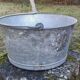 Old galvanized steel basin/vintage garden
