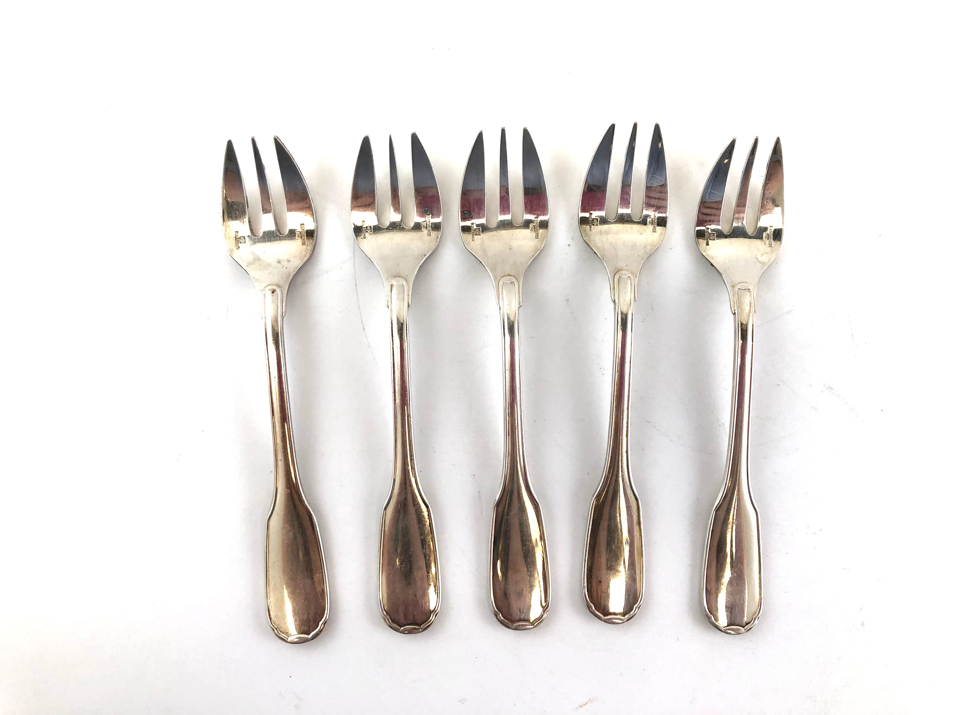 Christofle 5 dessert forks model Versailles