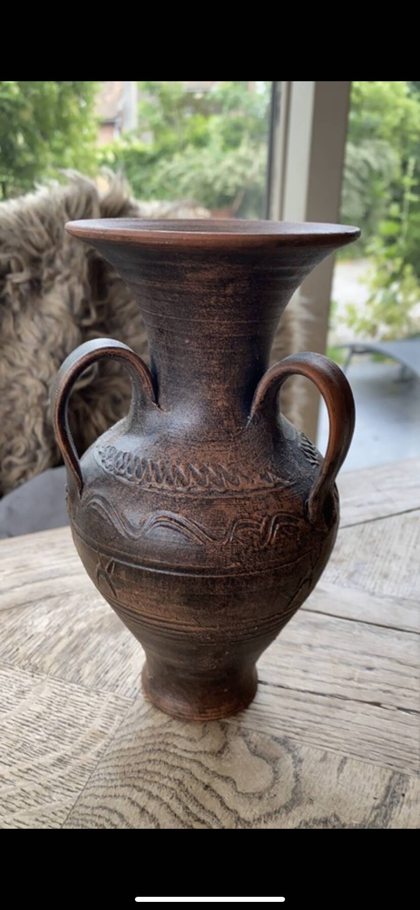 Etruscan style ceramic vase