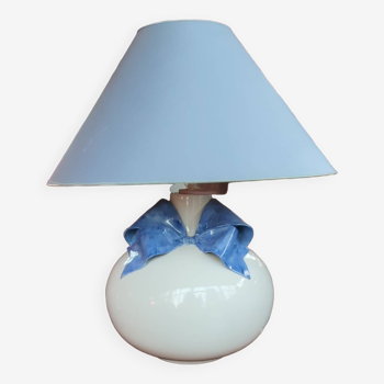 Grande lampe vintage céramique/décor noeud marie paule gilles