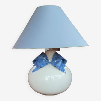 Large vintage ceramic lamp/marie paule gilles knot decor/