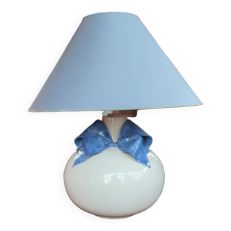 Grande lampe vintage céramique/décor noeud marie paule gilles