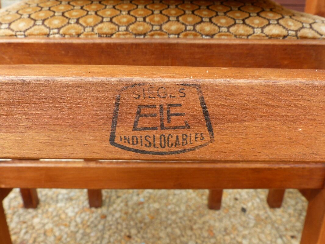 Set of 6 chairs of the elf indislocables brand 50s