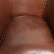 Set of 2 cognac-coloured cow leather club armchairs in English style
