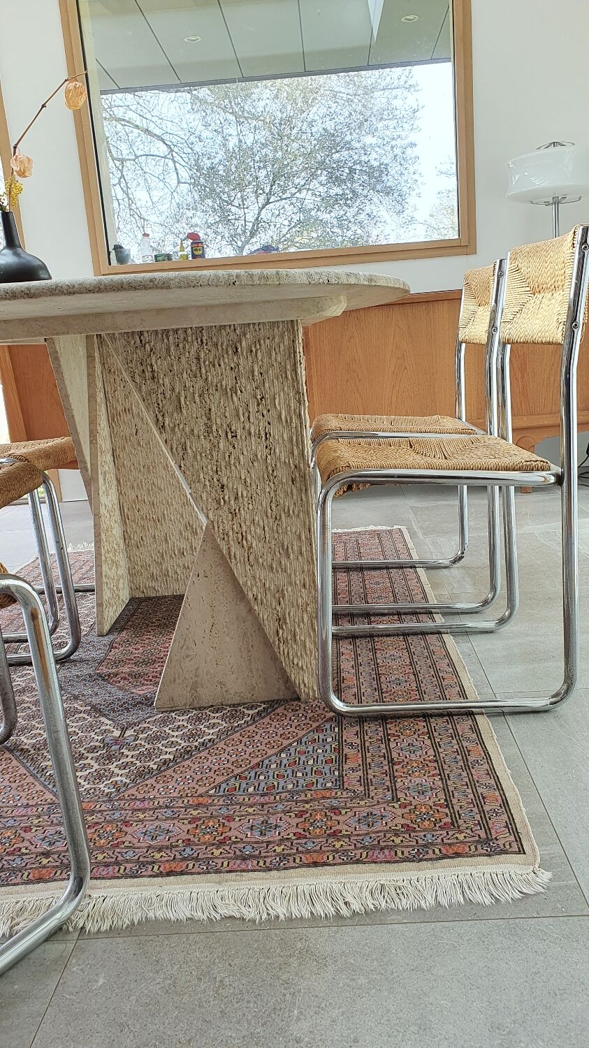 Travertine dining table