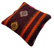 Vintage turkish kilim cushion cover , 40 x 40 cm