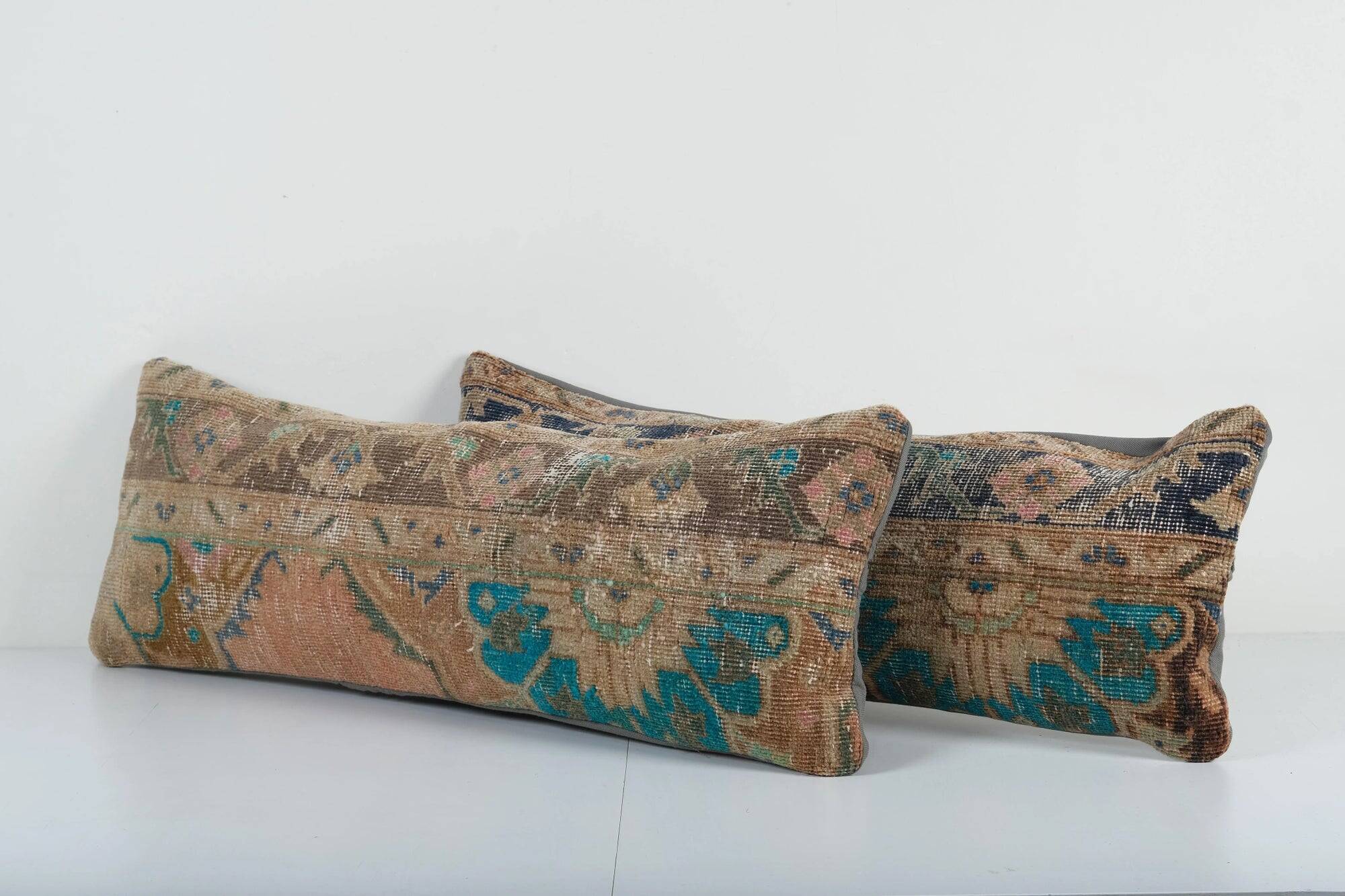 Set of 2 vintage Turkish cushion covers 30x76 cm