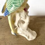 Ceramic parakeet, exotic bird in slip