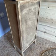 Chiffonnier bois brut et noir 5 tiroirs