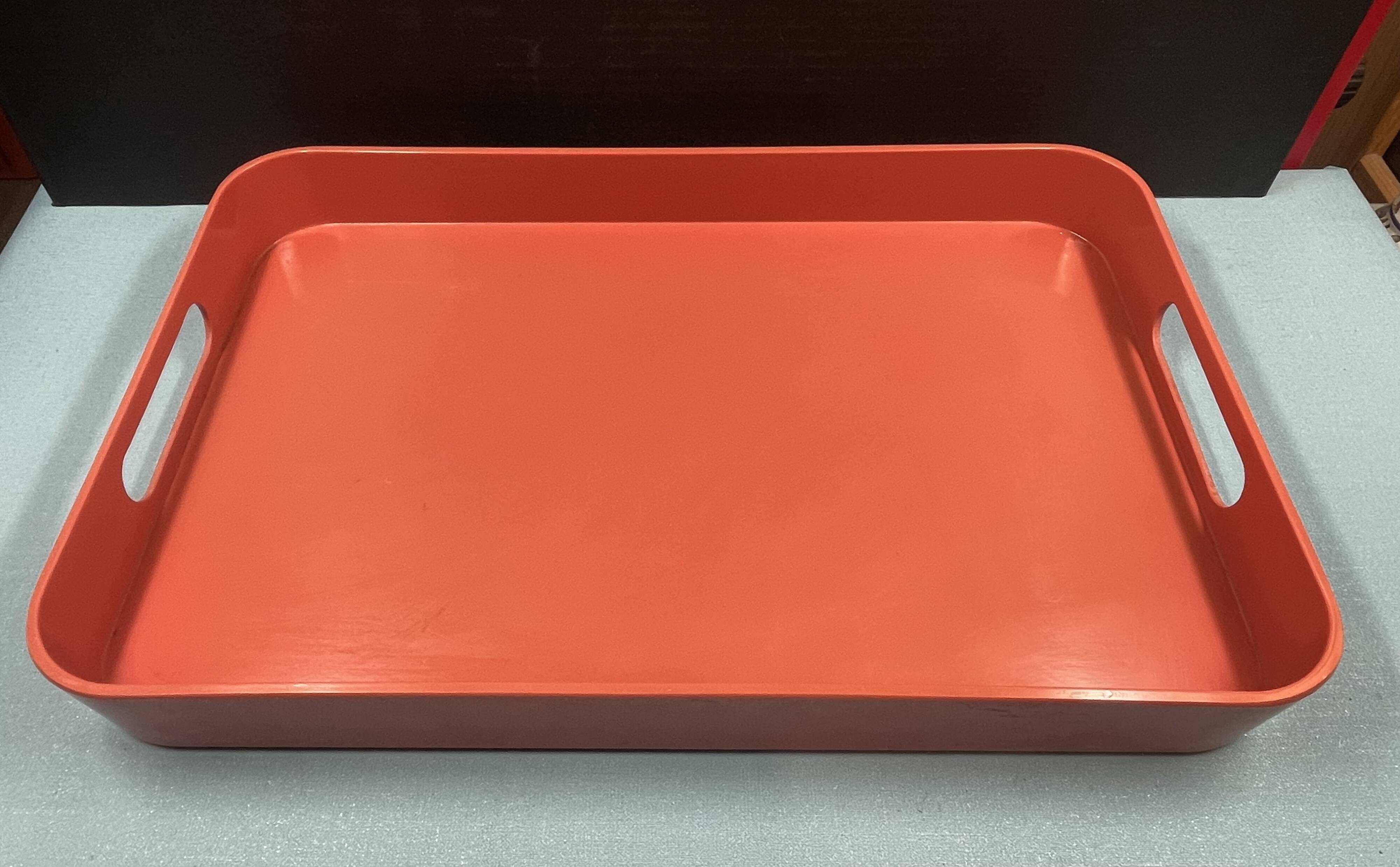 Orange and red plastic breakfast tray zak! & china vintage
