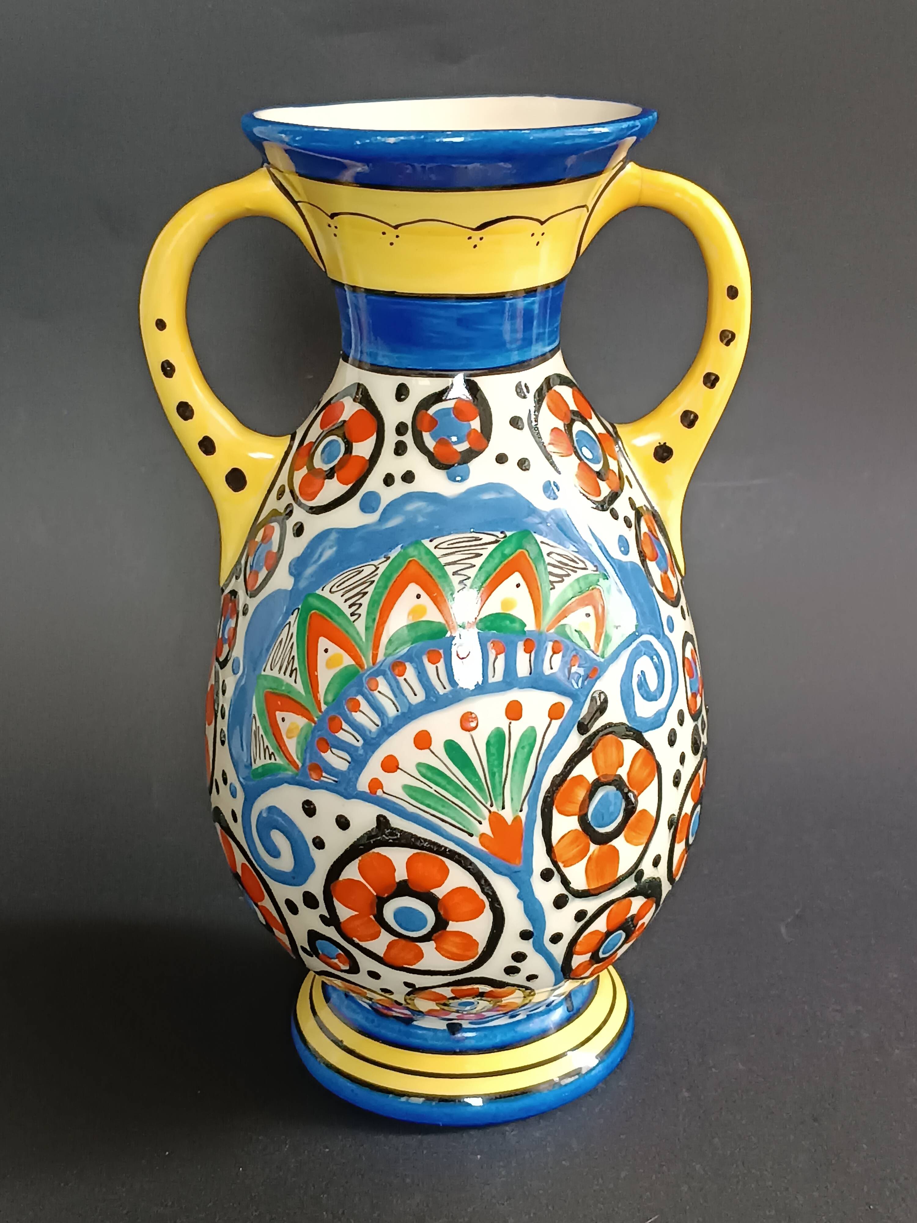 Art Deco ceramic vase by Ditmar Urbach by Lajos Kassak