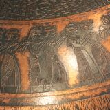 Mid-century copper and wood coffee table, Vad Trevarefrikk, Norway, 1960s.