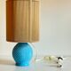 Vintage lamp in opaline blue and golden sons